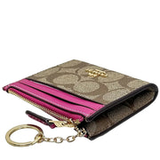 Buy Coach Mini Skinny Id Case In Signature Canvas in Khaki/Cerise 88208 Online in Singapore | PinkOrchard.com