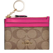 Buy Coach Mini Skinny Id Case In Signature Canvas in Khaki/Cerise 88208 Online in Singapore | PinkOrchard.com