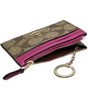 Buy Coach Mini Skinny Id Case In Signature Canvas in Khaki/Cerise 88208 Online in Singapore | PinkOrchard.com