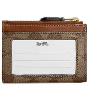 Coach Mini Skinny Id Case In Signature Canvas in Khaki/ Saddle 2 88208