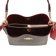 Coach Mollie Bucket Bag 22 In Signature Canvas in Brown/ 1941 Red CA582