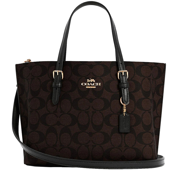 Coach Mollie Tote Bag 25 In Signature Canvas in Brown/ Black C4250