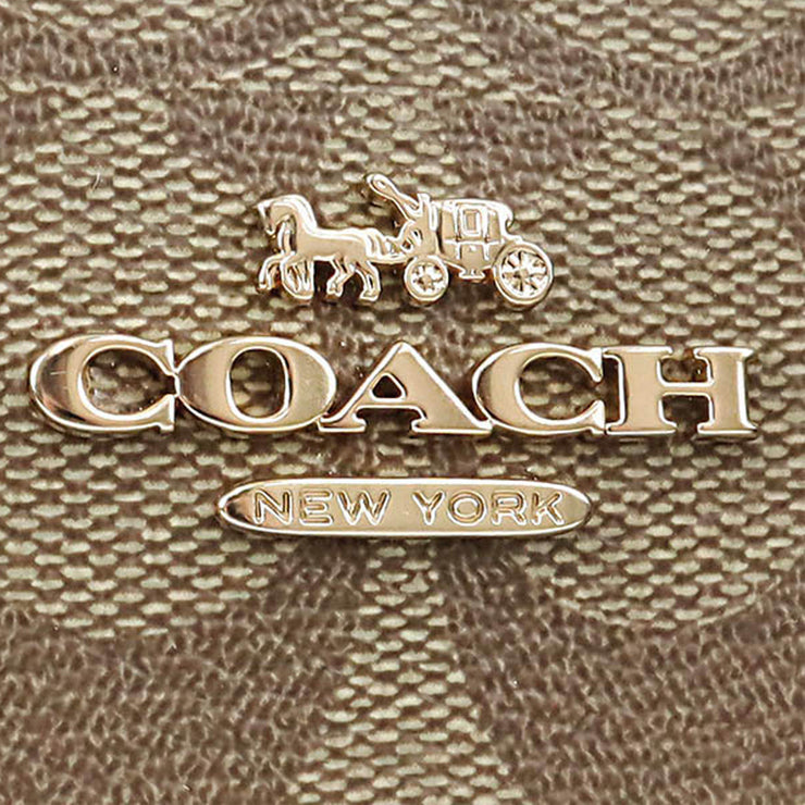 Coach Mollie Tote Bag 25 In Signature Canvas in Khaki/ Black C4250