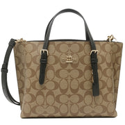 Coach Mollie Tote Bag 25 In Signature Canvas in Khaki/ Black C4250