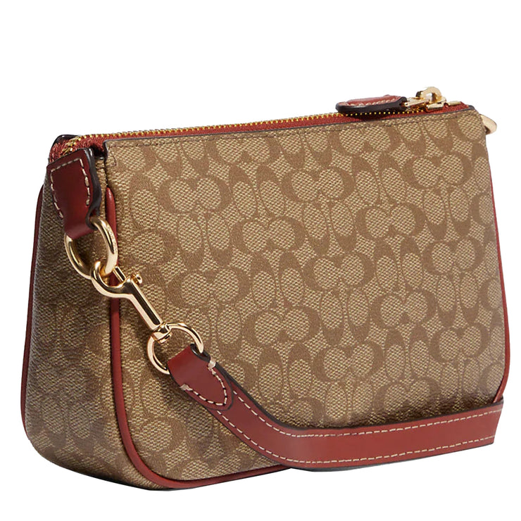 Buy Coach Nolita 19 Wristlet/ Top Handle/ Clutch Bag In Colorblock Signature Canvas in Khaki/ Terracotta CE698 Online in Singapore | PinkOrchard.com