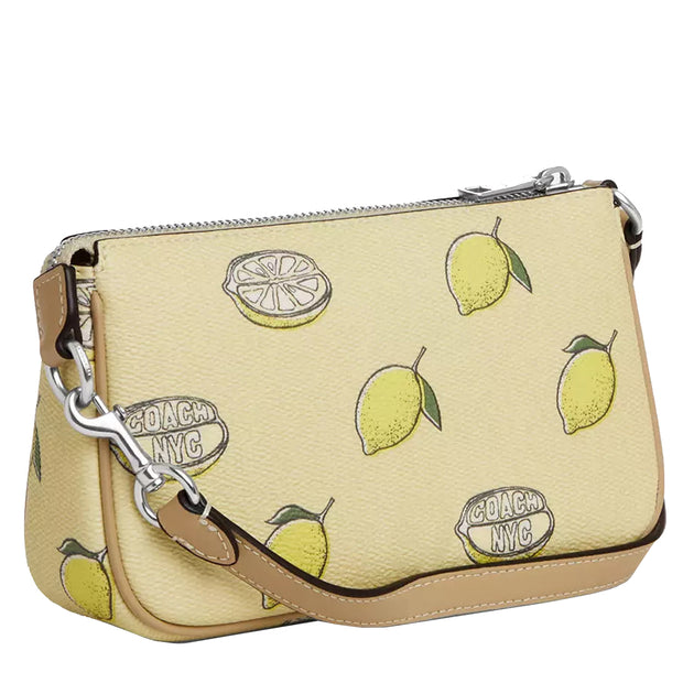 Back View of Coach Nolita 19 Wristlet/ Top Handle/ Clutch Bag With Lemon Print - Garden Glade Multi CAL26