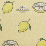 Closeup of Coach Nolita 19 Wristlet/ Top Handle/ Clutch Bag With Lemon Print - Garden Glade Multi CAL26