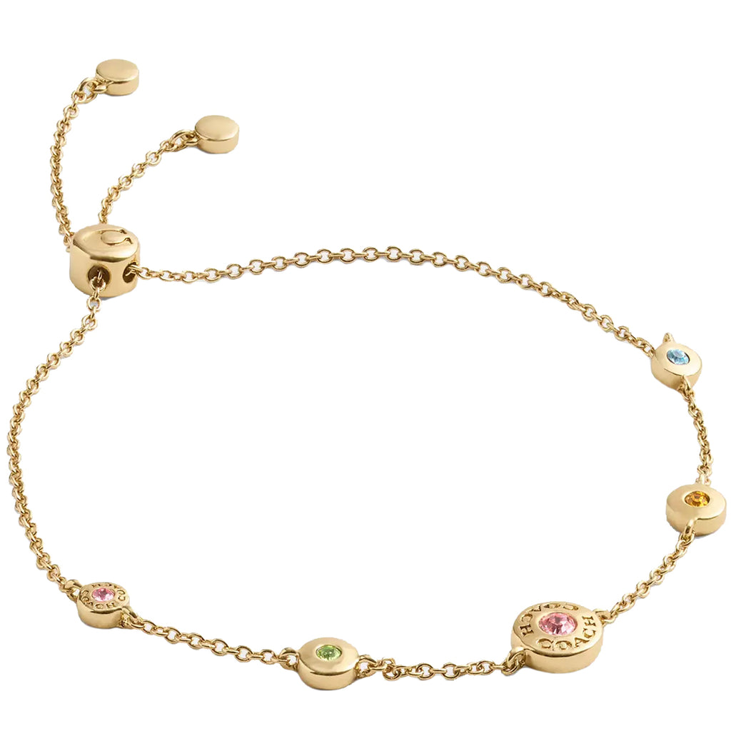 Coach Open Circle Slider Bracelet in Gold Multi CY102