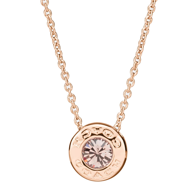 Buy Coach Open Circle Stone Necklace in Rose Gold F54514 Online in Singapore | PinkOrchard.com