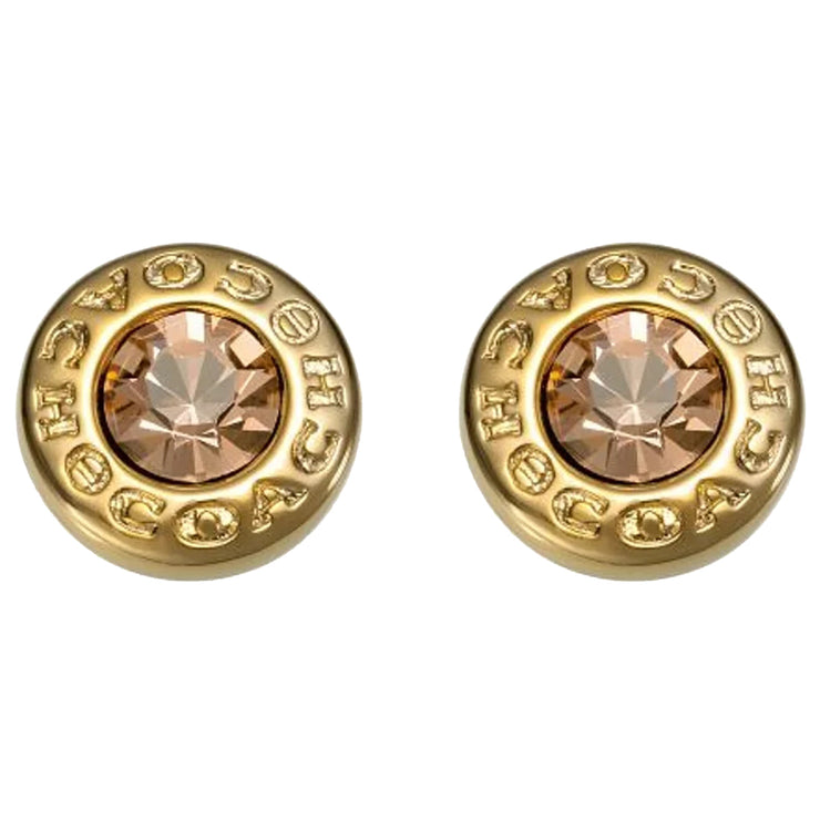 Buy Coach Open Circle Stone Stud Earrings in Gold F54516 Online in Singapore | PinkOrchard.com