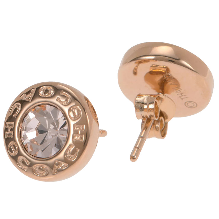 Buy Coach Open Circle Stone Stud Earrings in Rose Gold F54516 Online in Singapore | PinkOrchard.com
