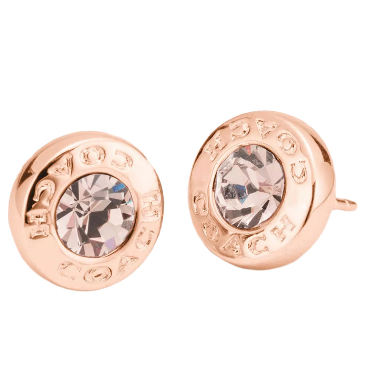 Buy Coach Open Circle Stone Stud Earrings in Rose Gold F54516 Online in Singapore | PinkOrchard.com