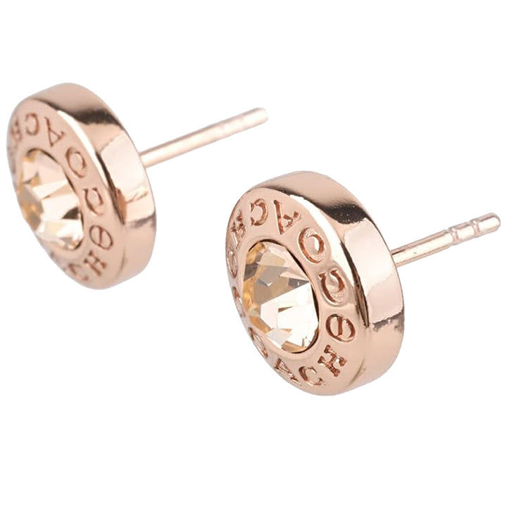 Buy Coach Open Circle Stone Stud Earrings in Rose Gold F54516 Online in Singapore | PinkOrchard.com