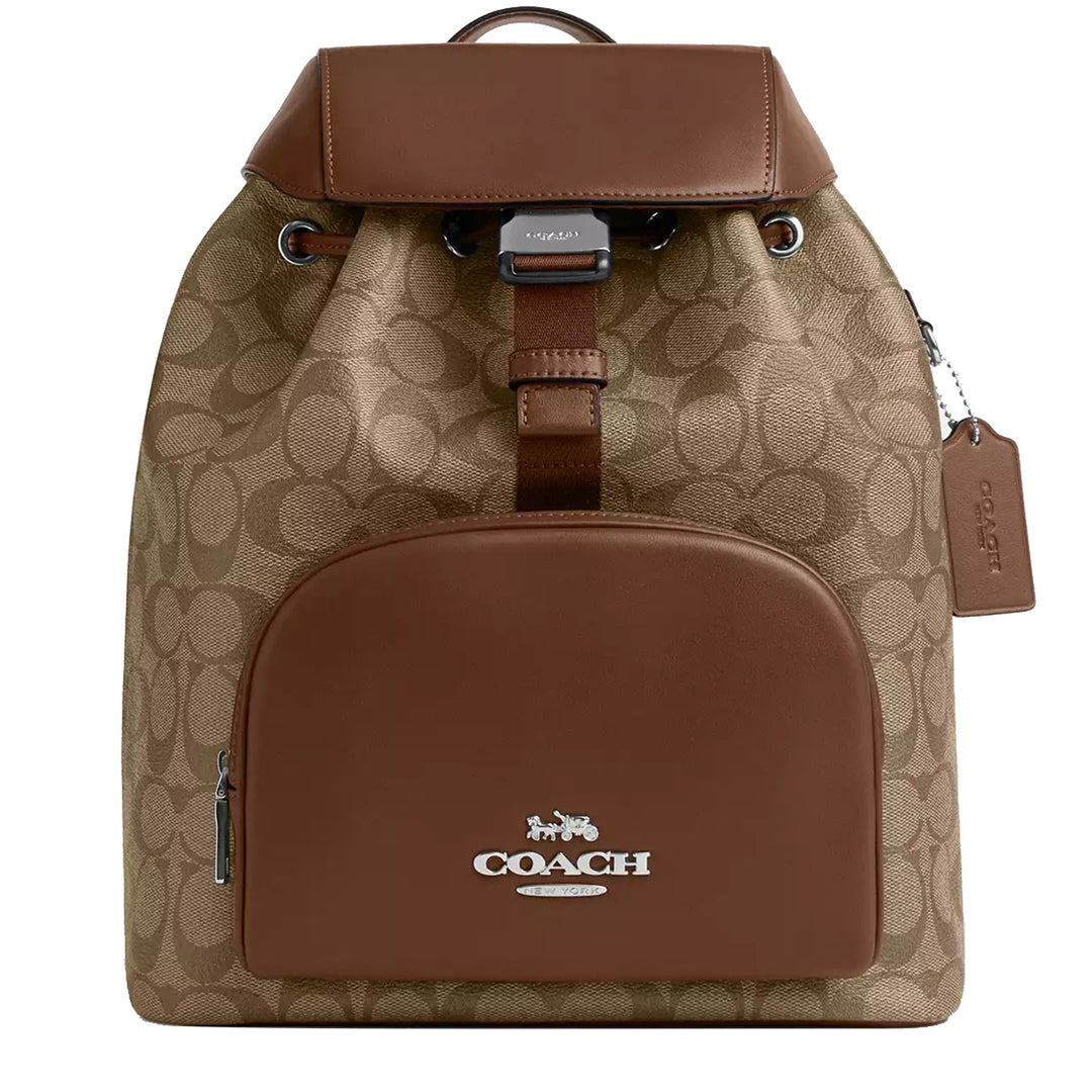 Buy Coach Pace Large Backpack Bag In Signature Canvas Khaki/ Saddle CT810 Online in Singapore