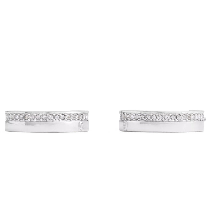 Buy Coach Pavé Hoop Earrings in Silver CAD39 Online in Singapore | PinkOrchard.com