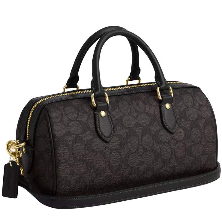 Buy Coach Rowan Long Satchel Bag In Signature Canvas in Walnut/ Black CV963 Online in Singapore | PinkOrchard.com
