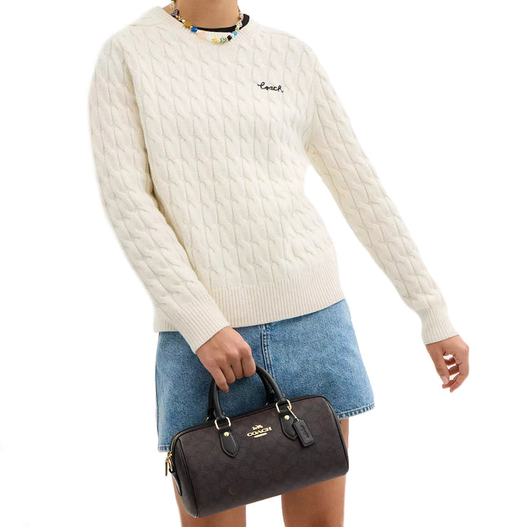 Buy Coach Rowan Long Satchel Bag In Signature Canvas in Walnut/ Black CV963 Online in Singapore | PinkOrchard.com