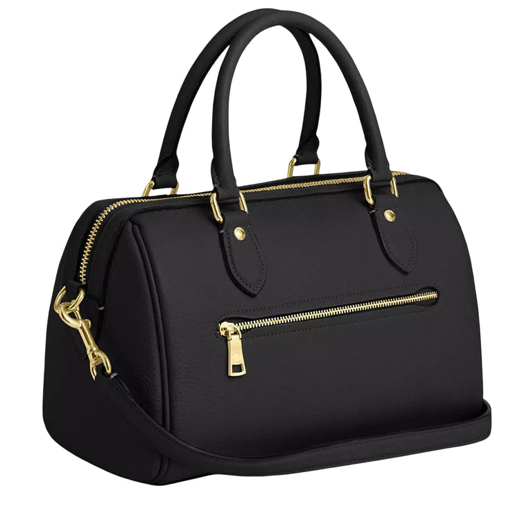 Back View of Coach Rowan Satchel Bag - Black CV962