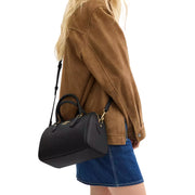 Model Wearing Coach Rowan Satchel Bag - Black CV962