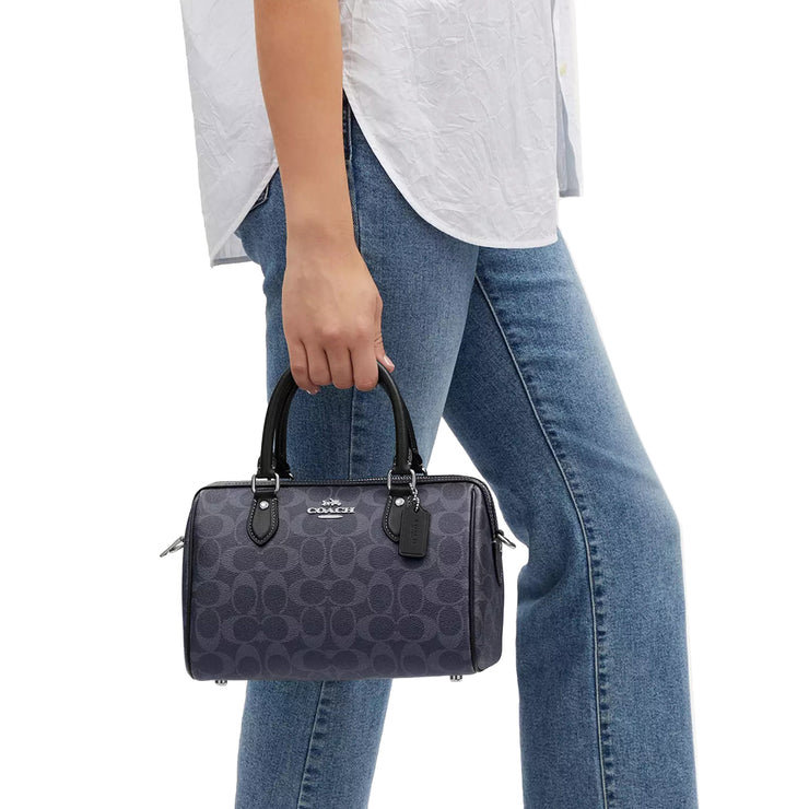 Buy Coach Rowan Satchel Bag In Signature Canvas in Denim/ Midnight Navy CH280 Online in Singapore | PinkOrchard.com