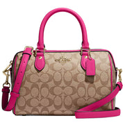 Buy Coach Rowan Satchel Bag In Signature Canvas in Khaki/ Cerise CH280 Online in Singapore | PinkOrchard.com