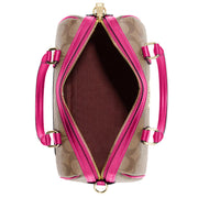 Buy Coach Rowan Satchel Bag In Signature Canvas in Khaki/ Cerise CH280 Online in Singapore | PinkOrchard.com