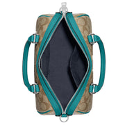 Coach Rowan Satchel Bag In Signature Canvas in Khaki/ Teal CH280