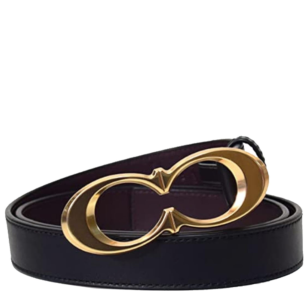 Buy Coach Signature Buckle Belt, 25 Mm in Black/ Gold C1725  display picture 2