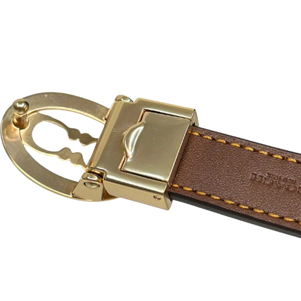 Back View of Coach Signature Buckle Cut To Size Belt, 18Mm - Tan/ Brown CAY74