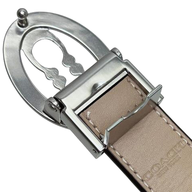 Closeup of Coach Signature Buckle Cut To Size Belt, 25Mm - Sand/Taupe CZ196