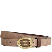 Front View of Coach Signature Buckle Cut To Size Belt, 25Mm - Tan/ Brown CA196