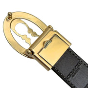 Back View of Coach Signature Buckle Cut To Size Belt, 25Mm - Walnut/ Black CZ196