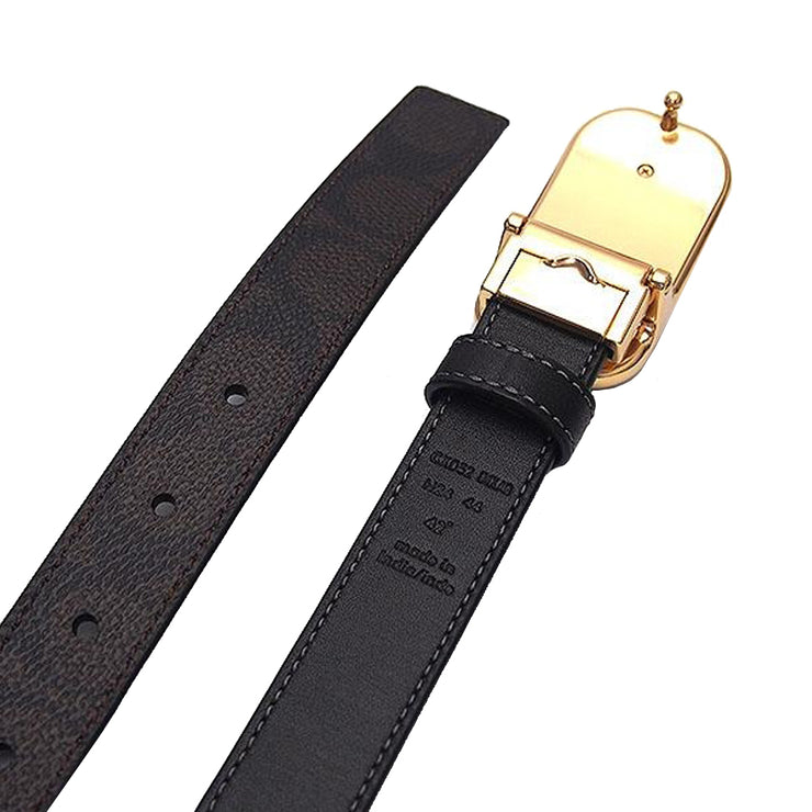 Buy Coach Signature Buckle Cut To Size Reversible Morgan Belt, 25 Mm in Walnut/ Black CX052 Online in Singapore | PinkOrchard.com