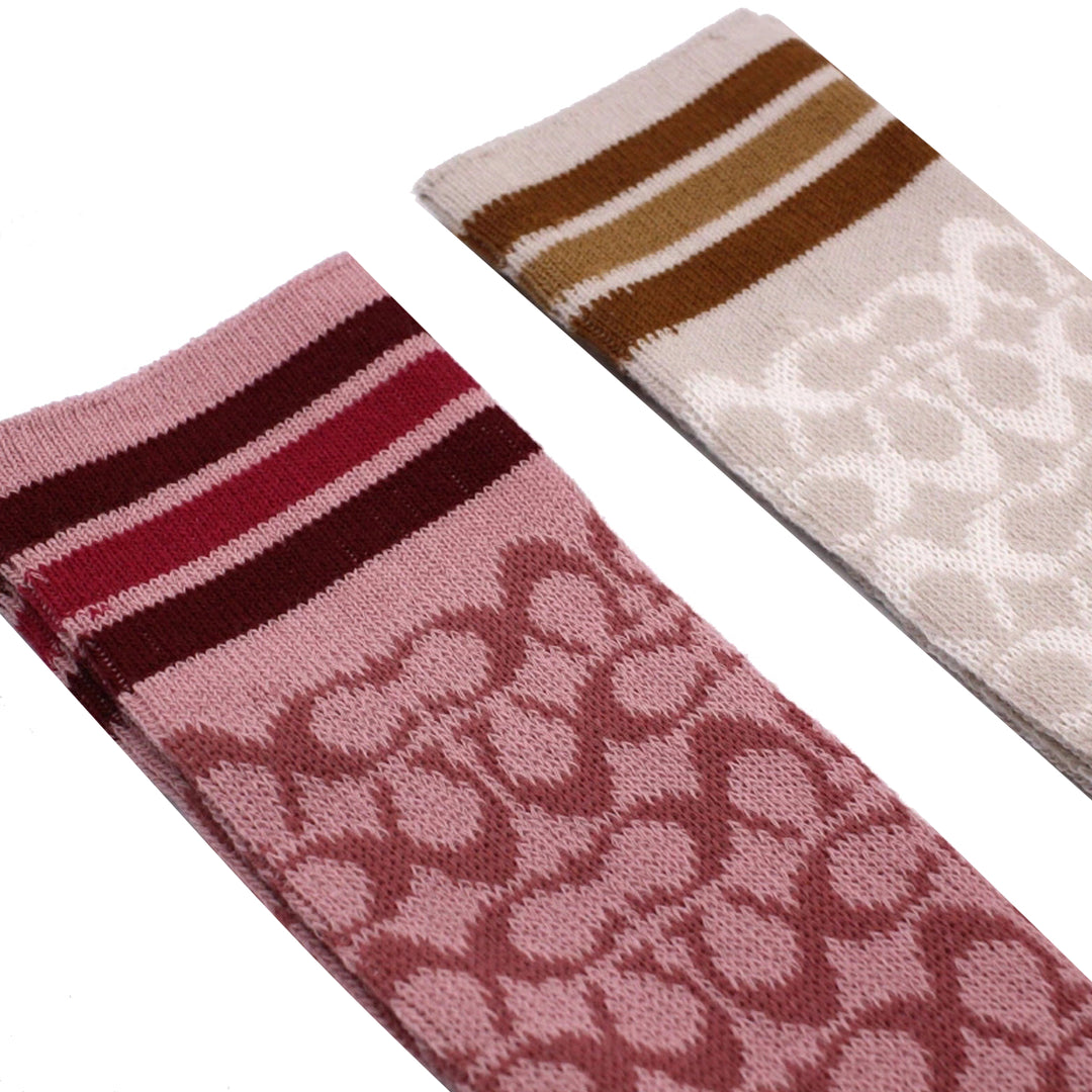 Buy Coach Signature Calf Socks in Rouge/ Chalk CH397 Online in