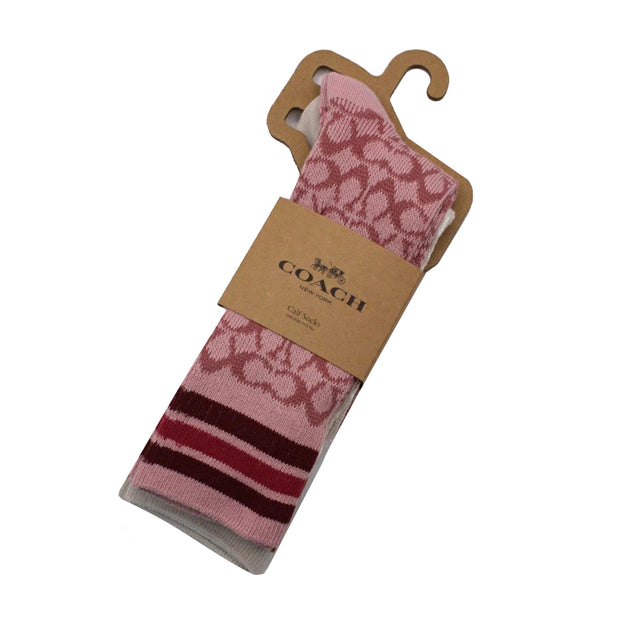 Buy Coach Signature Calf Socks in Rouge/ Chalk CH397 Online in Singapore | PinkOrchard.com