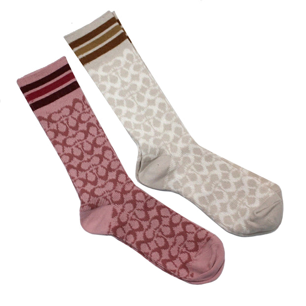 Buy Coach Signature Calf Socks in Rouge/ Chalk CH397 Online in Singapore | PinkOrchard.com