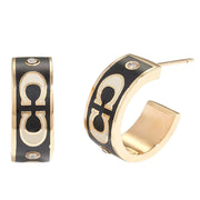 Buy Coach Signature Enamel Huggie Earrings in Gold/ Black CI903 Online in Singapore | PinkOrchard.com