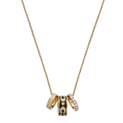 Coach Signature Enamel Rondell Necklace in Gold/ Black CI905