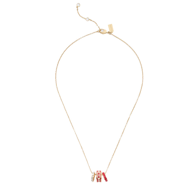 Buy Coach Signature Enamel Rondell Necklace in Gold/ Red CAD60 Online in Singapore | PinkOrchard.com