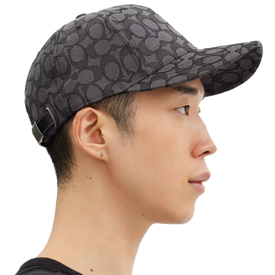 Buy Coach Signature Jacquard Baseball Hat in Charcoal CH400 Online