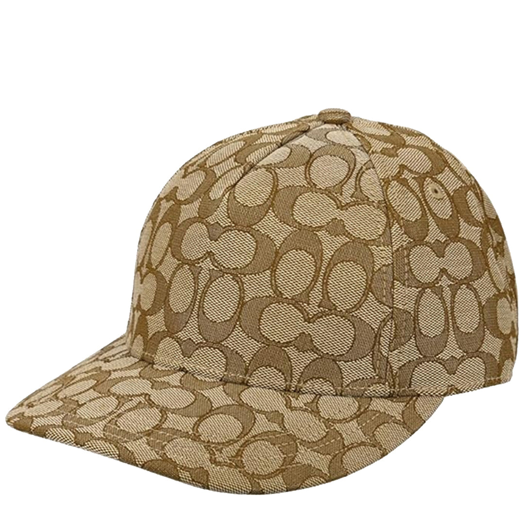 Coach Signature Jacquard Cap in Khaki/Saddle ? NWT Coach Baseball Hat Cap In Signature Jacquard, KHAKI  main image 3