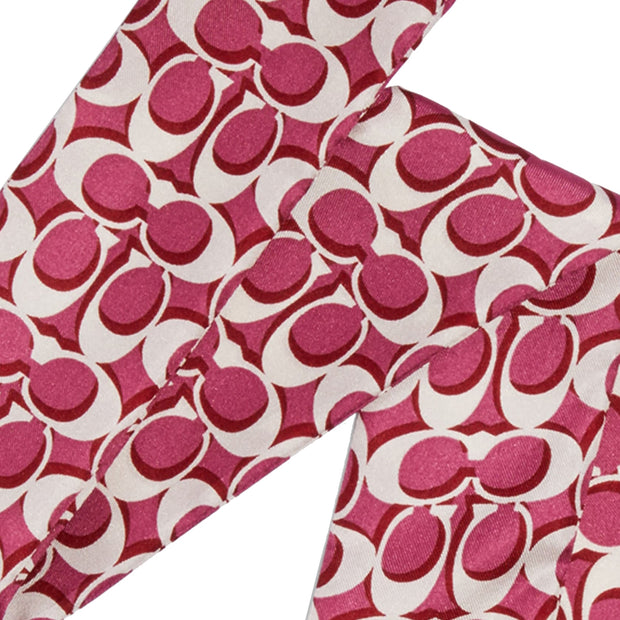 Coach Signature Print Silk Skinny Scarf in Light Raspberry c8363