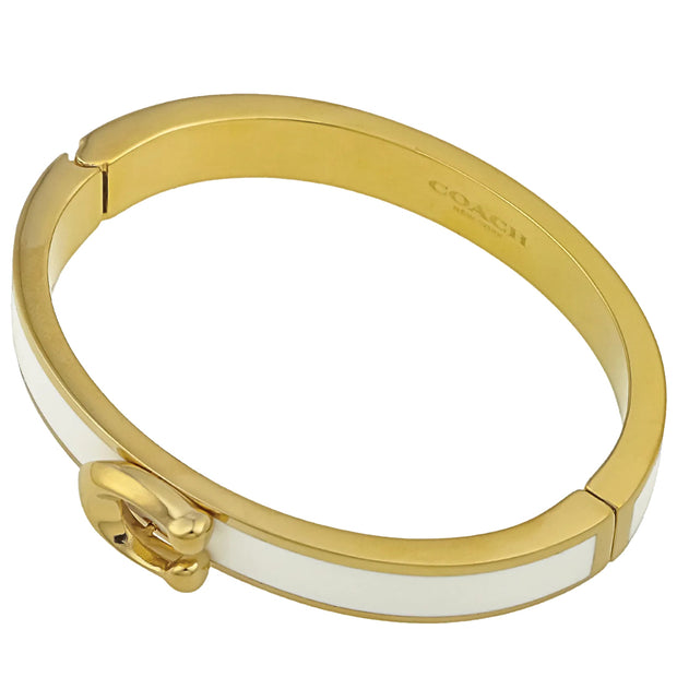 Buy Coach Signature Push Hinged Bangle Bracelet in Gold/ Chalk F67480 Online in Singapore | PinkOrchard.com