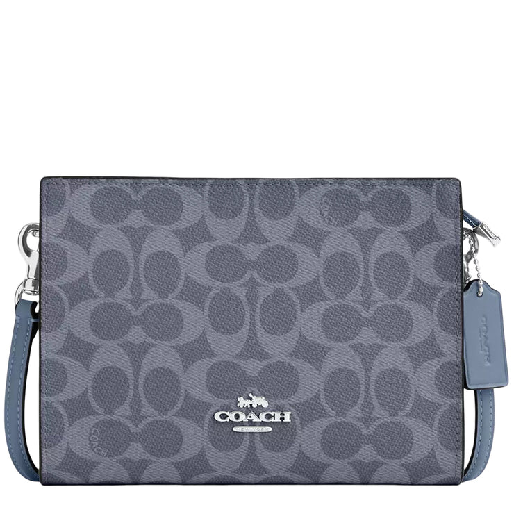 Front View of Coach Slim Crossbody Bag In Signature Canvas - Chambray CBM46