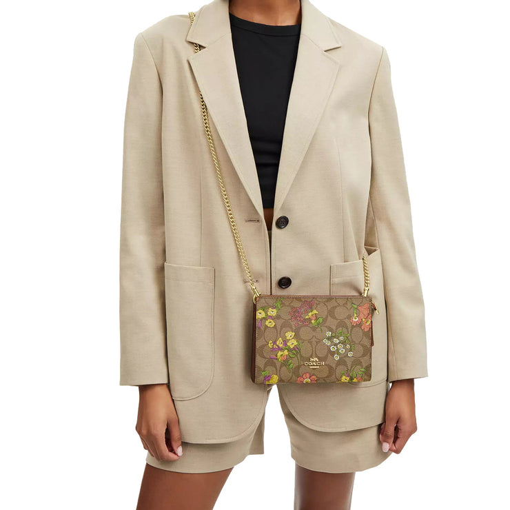 Buy Coach Slim Crossbody Bag In Signature Canvas With Floral Print in Khaki Multi CR240 Online in Singapore | PinkOrchard.com