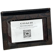 Coach Slim Id Card Case In Signature Canvas in Brown/ Black CH415