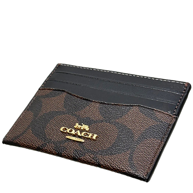 Slim Leather Credit Card ID Holder – Dark Brown Genuine Leather, Minimalist Wallet