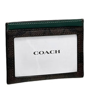 Coach Slim Id Card Case In Signature Canvas in Brown/ Dark Pine CH415
