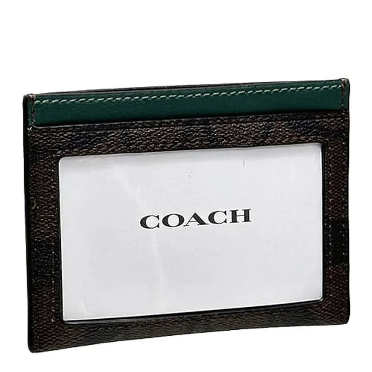 Buy Coach Slim Id Card Case In Signature Canvas in Brown/ Dark