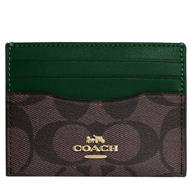 Buy Coach Slim Id Card Case In Signature Canvas in Brown/ Dark Pine CH415 Online in Singapore | PinkOrchard.com